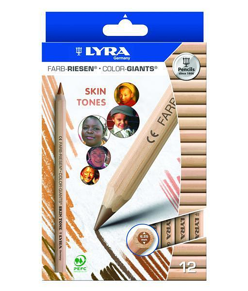 Lyra Color Giants Skin Tones Pencils - Pack of 12